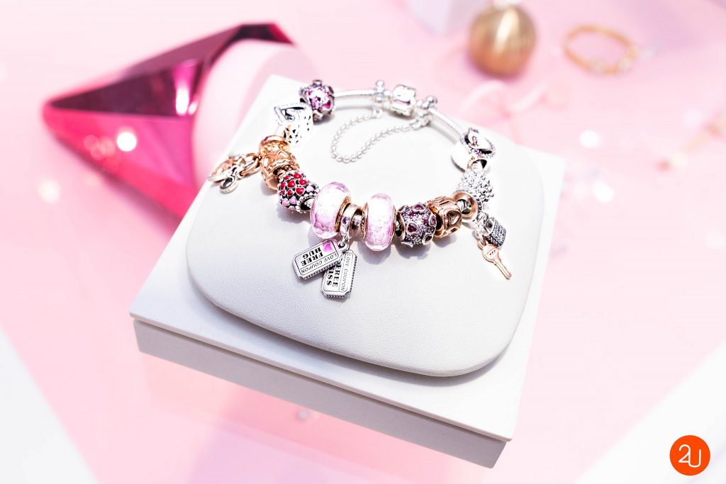 pandora valantine collection bangle pink