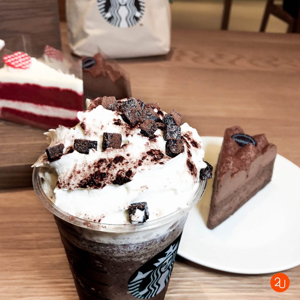 Signature Chocolate Cream Chip Frappuccino and Chocolate Flourless Cake