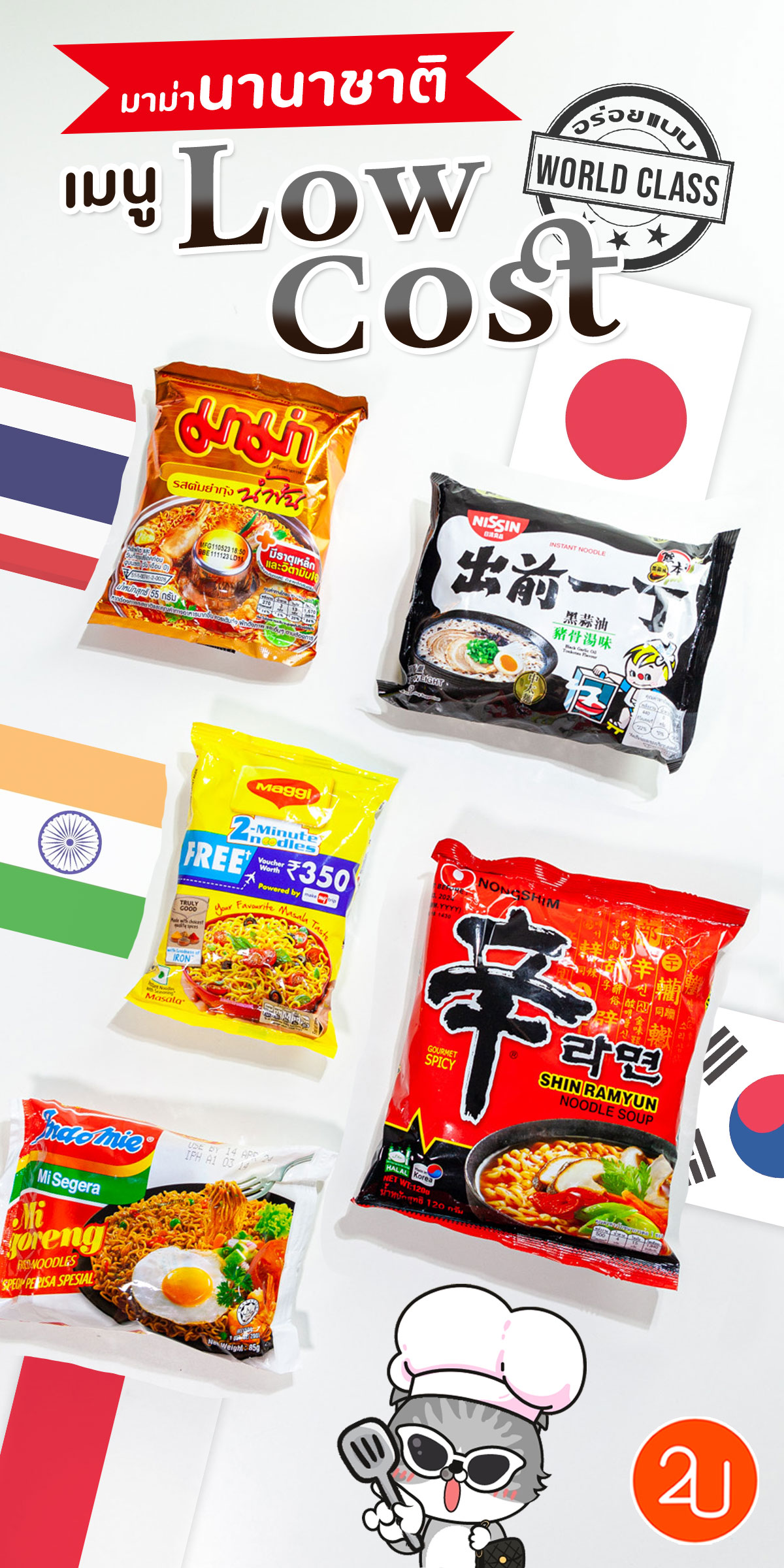 2Uรีวิว มาม่านานาชาติ! เมนูงบน้อยอร่อยระดับโลก